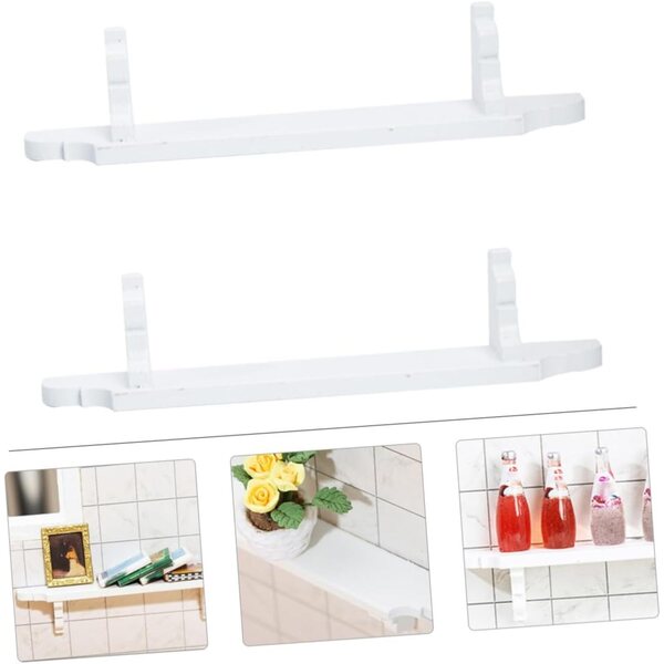 Mini Mobili in Legno per Casa delle Bambole, Set 2 Pezzi Scaffali Bianchi Decorativi