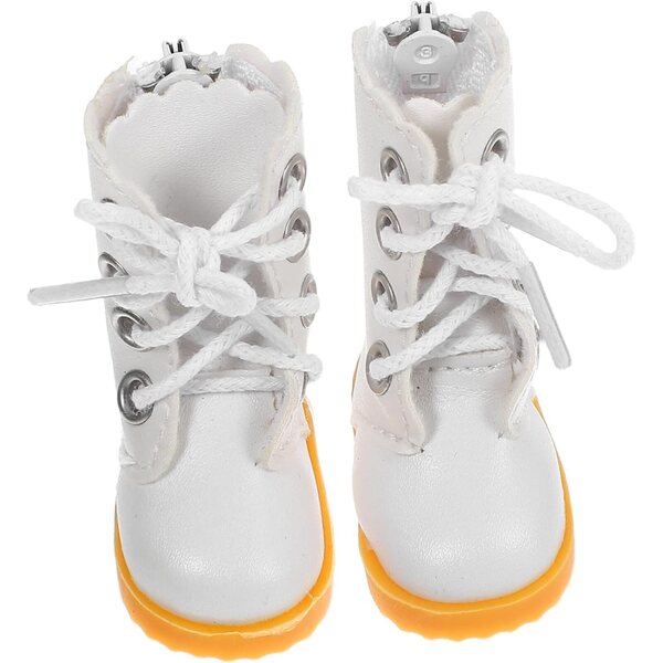 Bottines Hautes en Tissu per bambole BJD Bianco, Eleganti e Facili da Indossare
