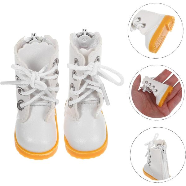 Bottines Hautes en Tissu für BJD-Puppen. Weiß, elegant und leicht zu tragen