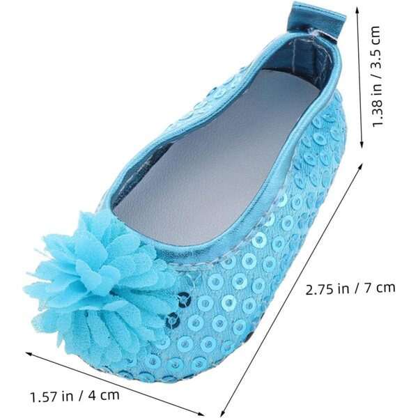 Scarpe Paillettes Azzurre per Bambole – Accessori Eleganti per Feste e Giochi di Ruolo