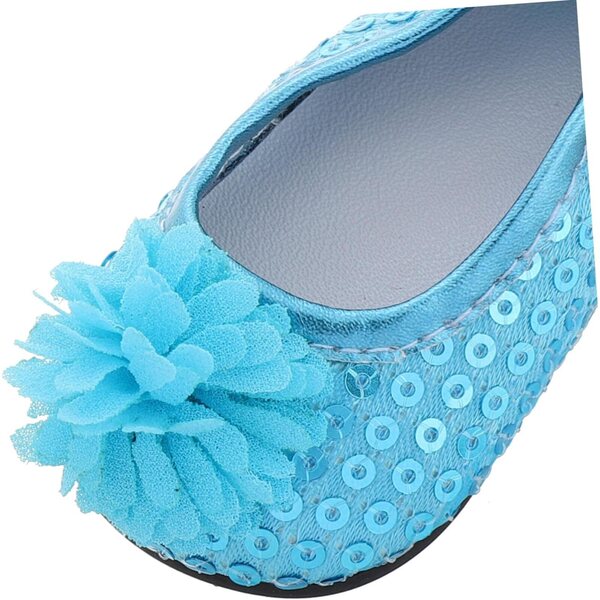 Scarpe Paillettes Azzurre per Bambole – Accessori Eleganti per Feste e Giochi di Ruolo