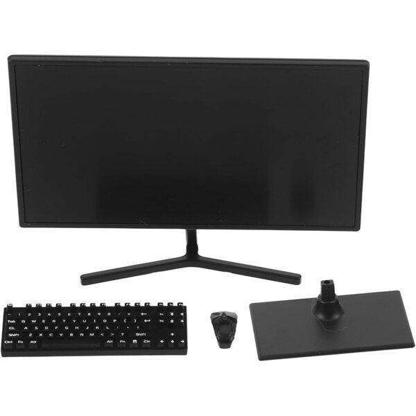 Mini set computer da ufficio per casa delle bambole Vaguelly, accessori realistici in plastica
