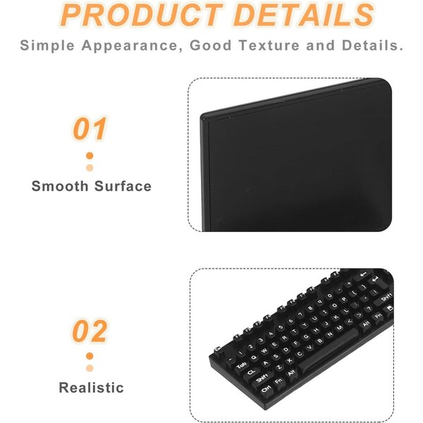 Mini set computer da ufficio per casa delle bambole Vaguelly, accessori realistici in plastica