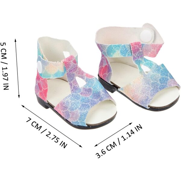 Mini Scarpe per Bambole 18 Pollici ERINGOGO - Set 2 Scarpe Resistenti e Creative