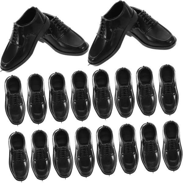 Set 10 Paia Scarpe Nere Miniature per Bambole 30 cm - Design Elegante SOPOTUTU