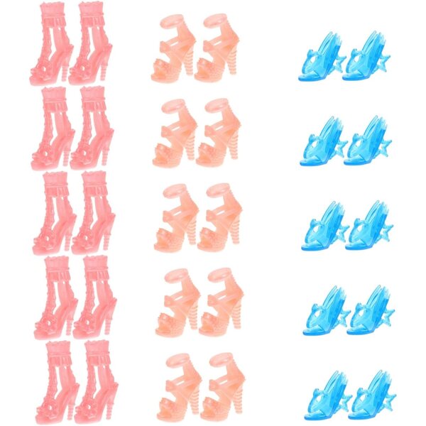 15 Paar langlebige Mini-Kunststoffschuhe für Puppen und Miniaturdekorationen