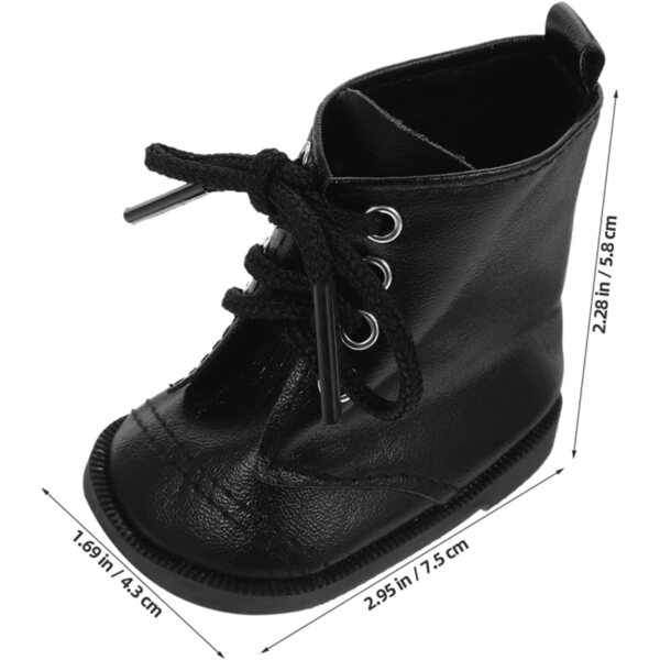 Beaupretty 2 Paar schwarze PU-Lederstiefeletten für 18-Zoll-Puppen, Modeaccessoires