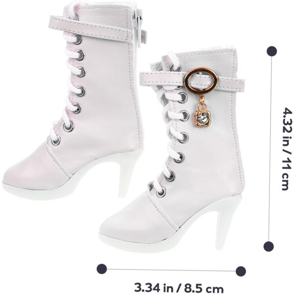 Abaodam weiße Miniaturschuhe mit hohen Absätzen für elegante und schicke 60-cm-Puppen