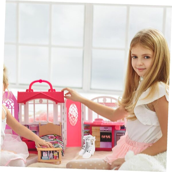 Abaodam weiße Miniaturschuhe mit hohen Absätzen für elegante und schicke 60-cm-Puppen