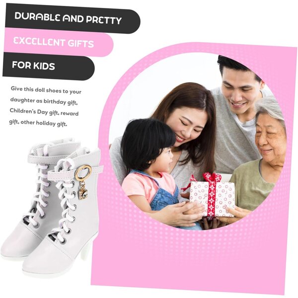 Abaodam weiße Miniaturschuhe mit hohen Absätzen für elegante und schicke 60-cm-Puppen