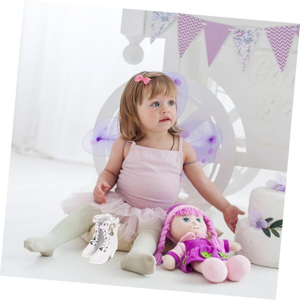 Abaodam weiße Miniaturschuhe mit hohen Absätzen für elegante und schicke 60-cm-Puppen
