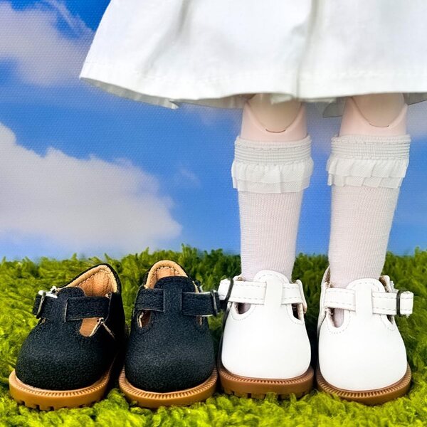 Niannyyhouse BJD 1/6 1/8 Puppenschuhe, 2 Paar, 4,9 cm, Beige und Braun