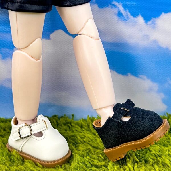 Niannyyhouse BJD 1/6 1/8 Puppenschuhe, 2 Paar, 4,9 cm, Beige und Braun