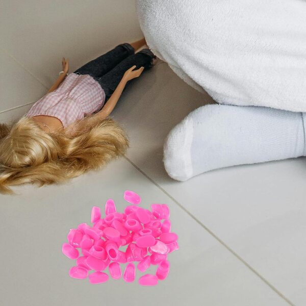 HEMOTON 50 Paar gelbe Mini-Puppenschuhe, kreatives Spielzubehör für Kinder