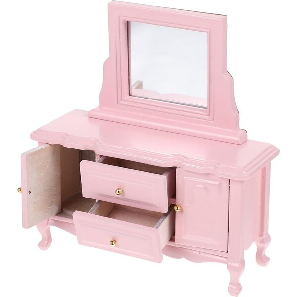 Cassettiera mini in legno per casa delle bambole, toletta compatta resistente WEKAMOS