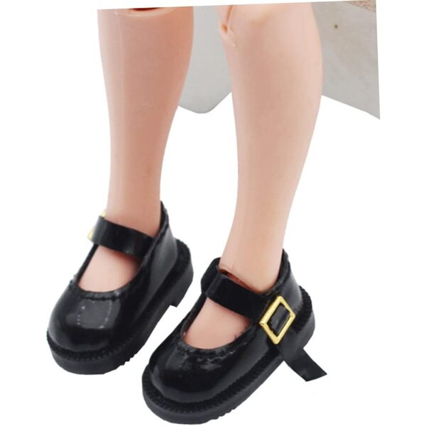 Abaodam Mini Scarpe Nere in Tessuto per Bambola 3,2 cm Accessori Decorativi Fatti a Mano