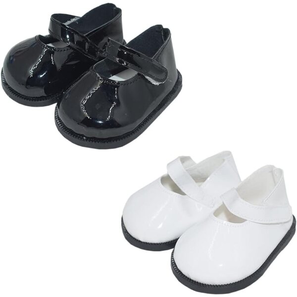niannyyhouse Lederschuhe für Plüschpuppe, 40 cm, Länge 9 cm, 2 Paar