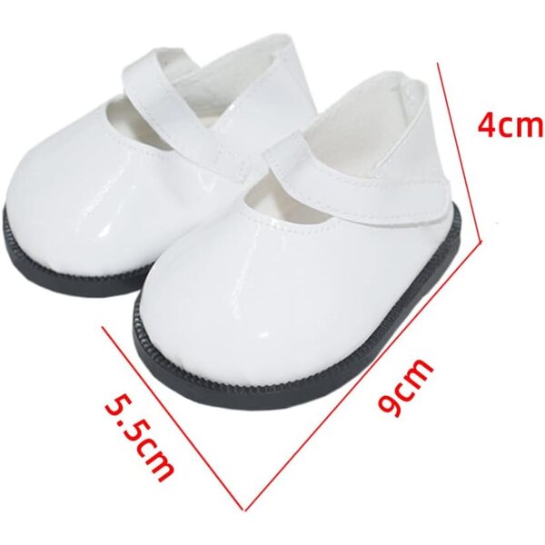 niannyyhouse Lederschuhe für Plüschpuppe, 40 cm, Länge 9 cm, 2 Paar