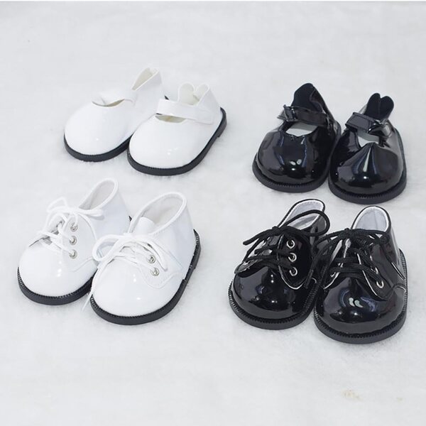 niannyyhouse Lederschuhe für Plüschpuppe, 40 cm, Länge 9 cm, 2 Paar