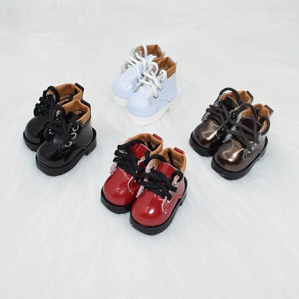 Lederschuhe mit Absatz für 15-cm-Puppe, elegantes Rot, Modeaccessoires