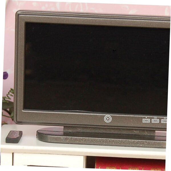 Mini-Flachbildfernseher mit Fernbedienung aus Kunststoff für Puppenhaus