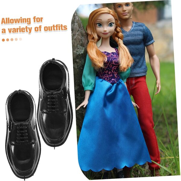 Set 10 Paia Scarpe Miniature Eleganti per Bambole Uomo Stile Principe 1/6 30 cm