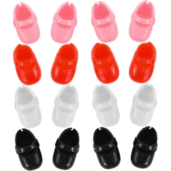 8 Paar flache Miniaturschuhe für Puppen, farbenfrohe und widerstandsfähige Accessoires