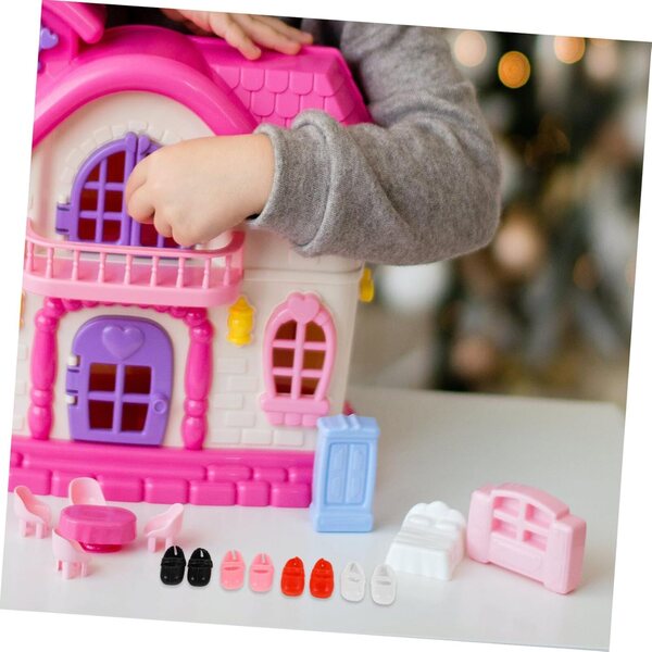 8 Paar flache Miniaturschuhe für Puppen, farbenfrohe und widerstandsfähige Accessoires