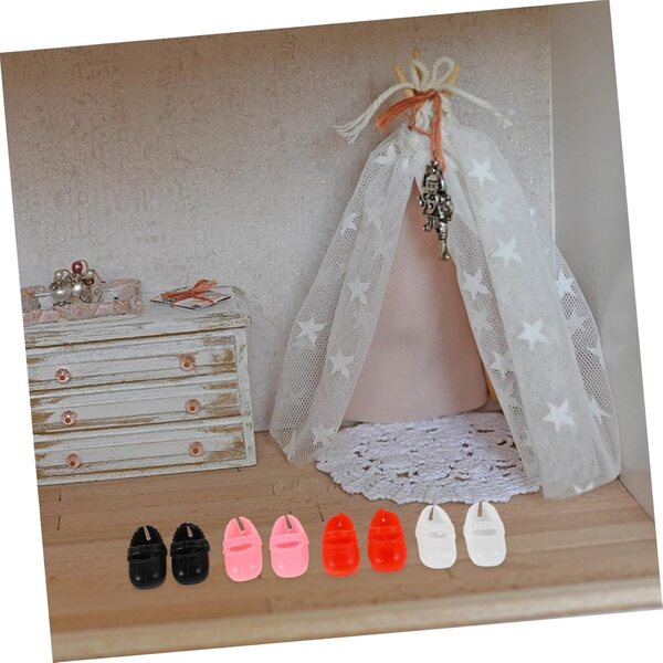 8 Paar flache Miniaturschuhe für Puppen, farbenfrohe und widerstandsfähige Accessoires