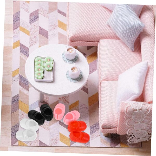 8 Paar flache Miniaturschuhe für Puppen, farbenfrohe und widerstandsfähige Accessoires