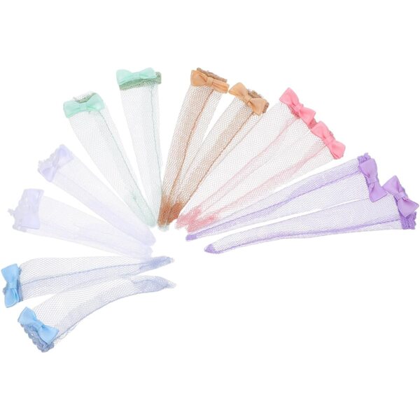 Set mit 6 Spitzenbasteln für 30-cm-Puppen – elegante lange Weihnachtsstrümpfe