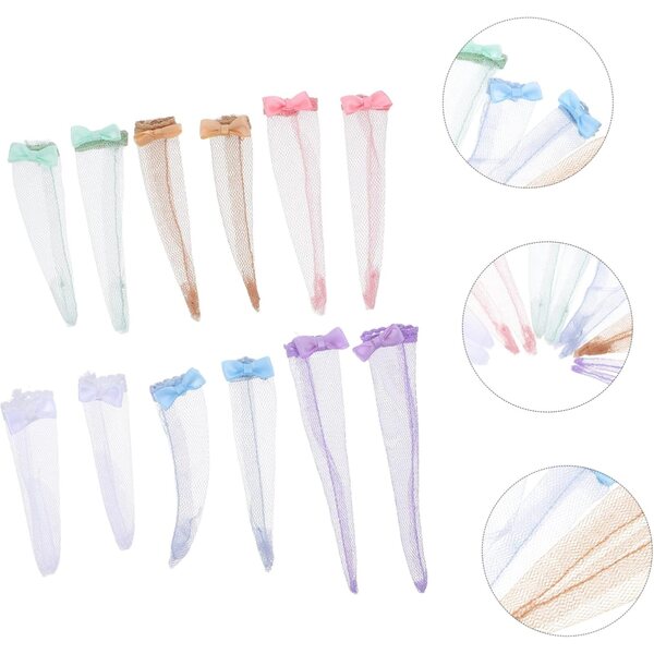 Set mit 6 Spitzenbasteln für 30-cm-Puppen – elegante lange Weihnachtsstrümpfe