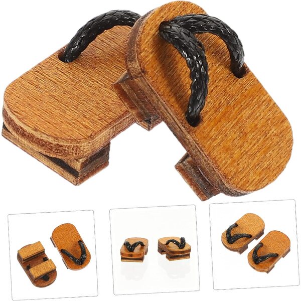 Mini Scarpe in Legno per Bambole, Sabot Decorativi Realistici per Casa Miniatura