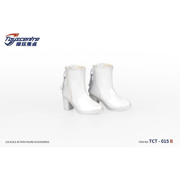 HiPlay 1/6 weiße Stiefeletten für 12-Zoll-Femme-Puppen – detailliertes Zubehör