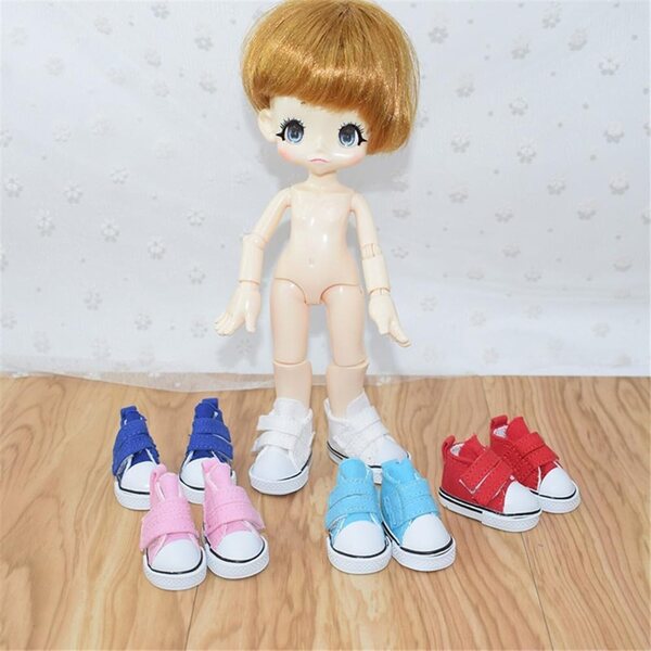 5 cm gelbe Canvas-Schuhe für 1/6 BJD-Puppen – Uterui-Kostümzubehör