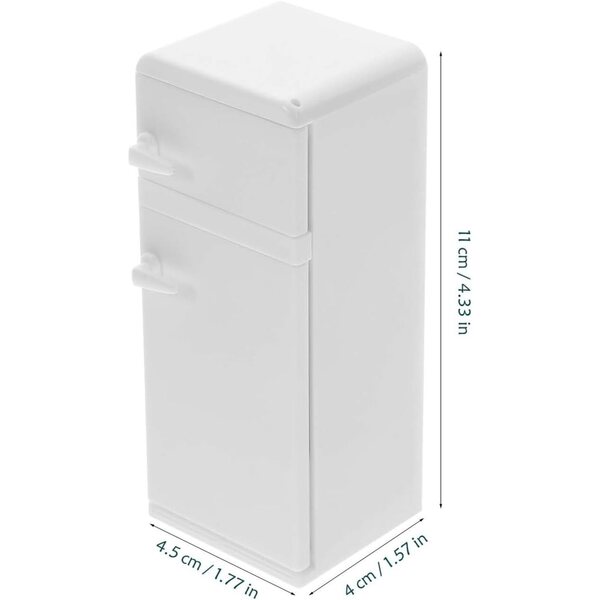 ERINGOGO Mini Frigorifero Bianco per Casa delle Bambole, Mobili in Plastica Dettagliati