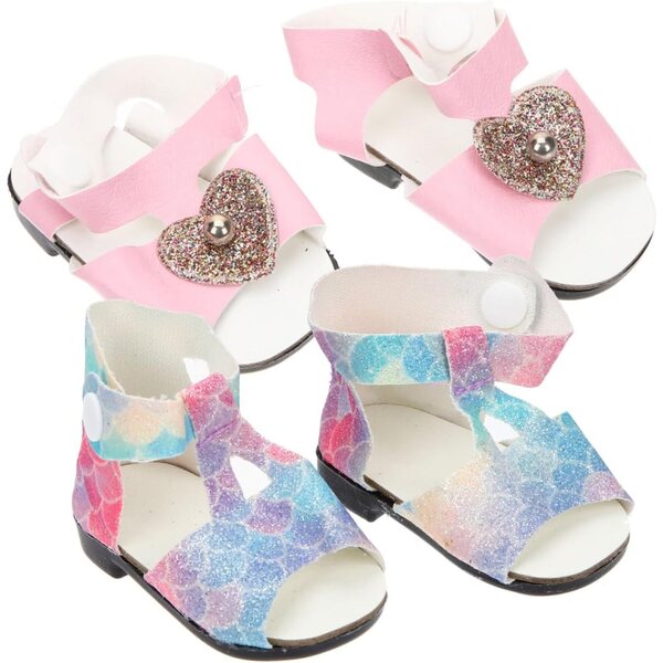 Set 2 Paia Scarpe Miniature per Bambole in Plastica Colorate - Accessori Decorativi DIY