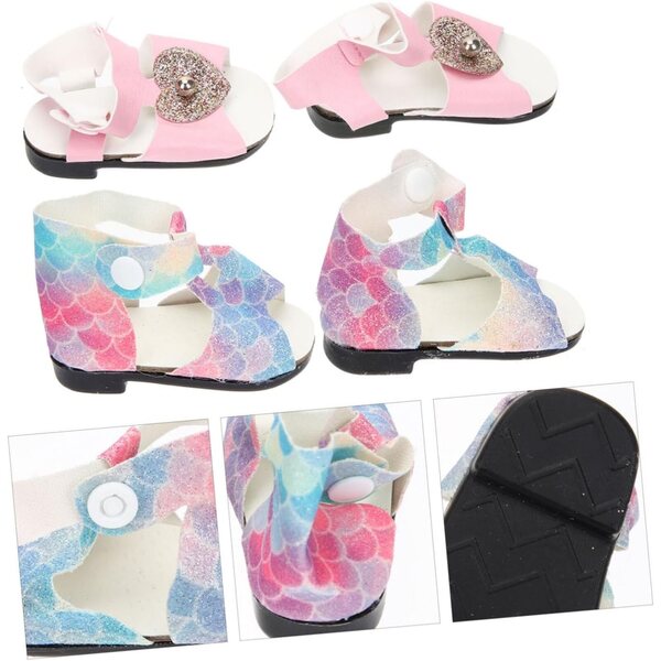 Set 2 Paia Scarpe Miniature per Bambole in Plastica Colorate - Accessori Decorativi DIY