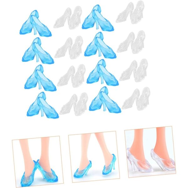 Vaguelly 60 paia mini scarpe con tacco alto per bambole accessori decorativi