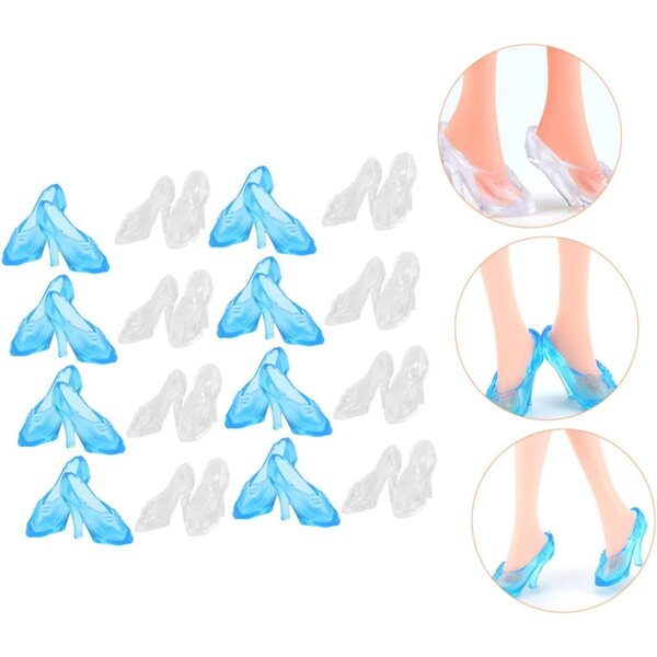 Vaguelly 60 paia mini scarpe con tacco alto per bambole accessori decorativi