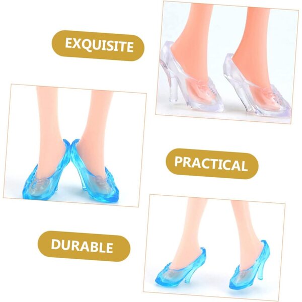 Vaguelly 60 paia mini scarpe con tacco alto per bambole accessori decorativi