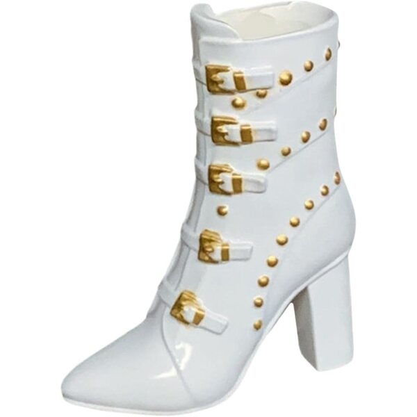 Stivali con tacco spesso per bambola femmina 1/6 - Scarpe bianche da 3 cm