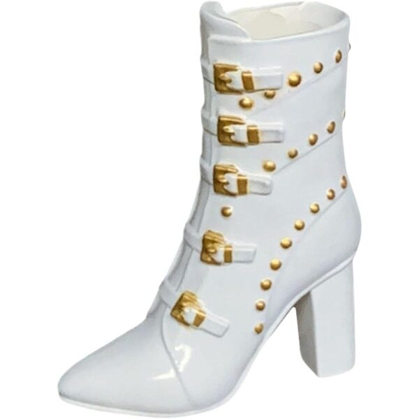 Stivali con tacco spesso per bambola femmina 1/6 - Scarpe bianche da 3 cm