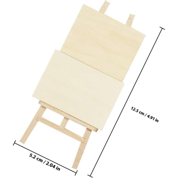 Kit Mini Cavalletto in Legno per Mini Case con Tavolozza e Pigmenti Decorativi