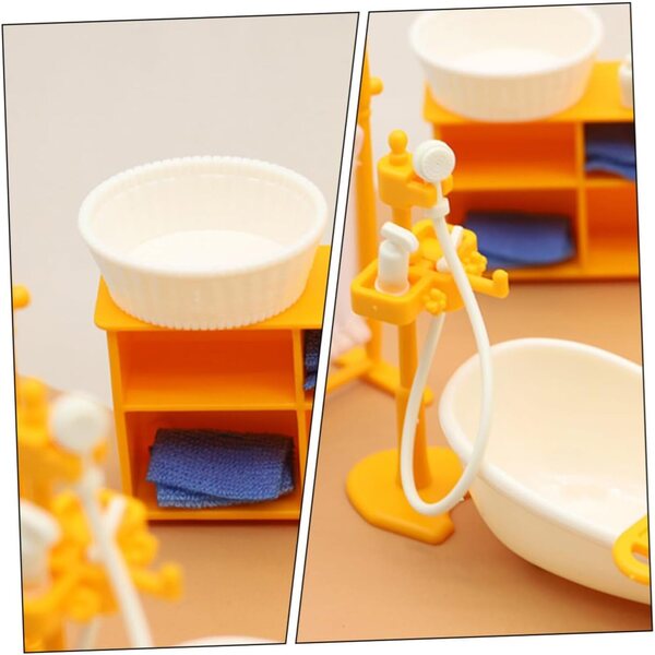 BESPORTBLE Set Mobili Bagno Miniatura per Casa delle Bambole - Plastica Realistica e Portatile