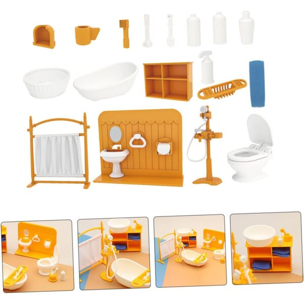 BESPORTBLE Set Mobili Bagno Miniatura per Casa delle Bambole - Plastica Realistica e Portatile