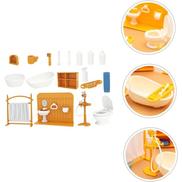 BESPORTBLE Set Mobili Bagno Miniatura per Casa delle Bambole - Plastica Realistica e Portatile