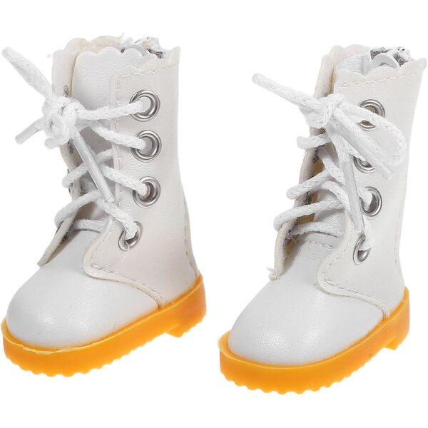 Weiße Ministiefel aus widerstandsfähigem Stoff für 30-cm-Puppen - Spielzubehör