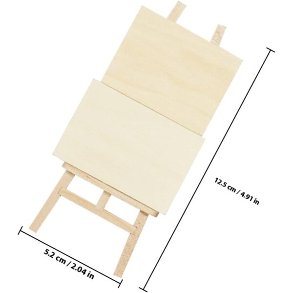 ifundom Mini-Staffelei aus Holz mit Tisch, Palette und Pigmenten für das Puppenhaus
