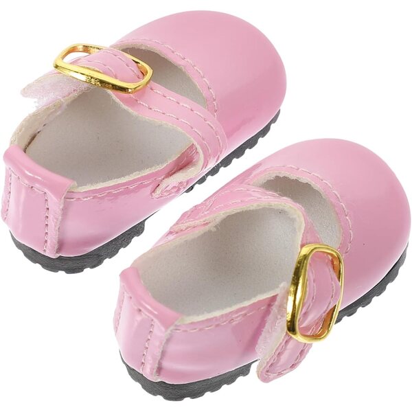 Scarpe in PU Rosa per Bambola 15 cm, Mini Scarpe Comfort e Design Carino